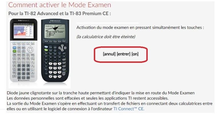 Enlever Mode Examen Ti 83 Avec Ordinateur