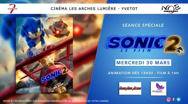 Horaires des séances du film sonic 2, le film