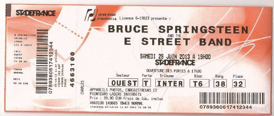 Billet concert bruce springsteen 