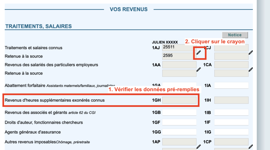 Comment déclarer heures supplémentaires exonérées