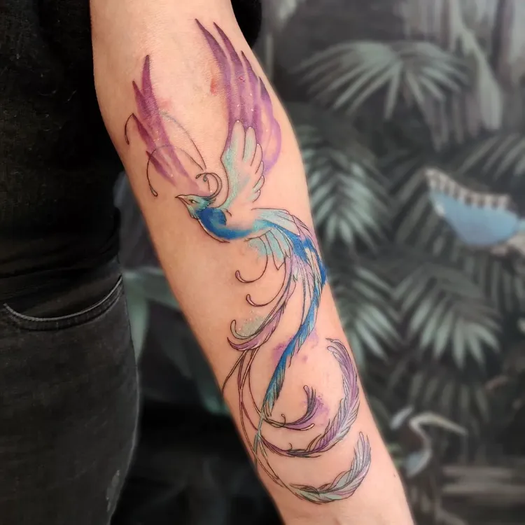 Tatouage phoenix avant bras