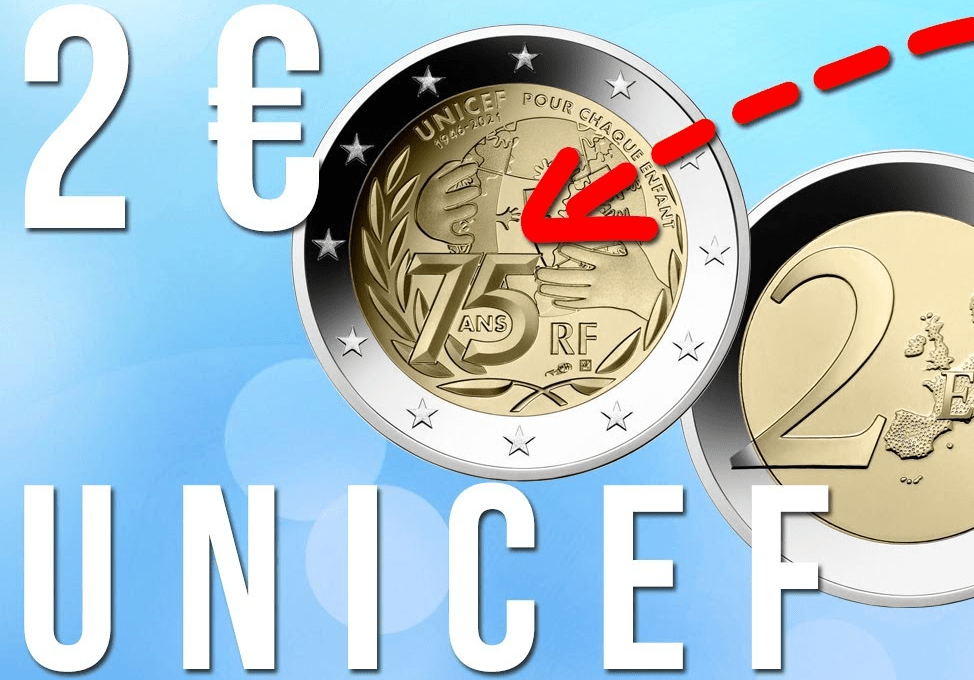 Piece 2 Euro Rare Unicef 75 Ans Valeur