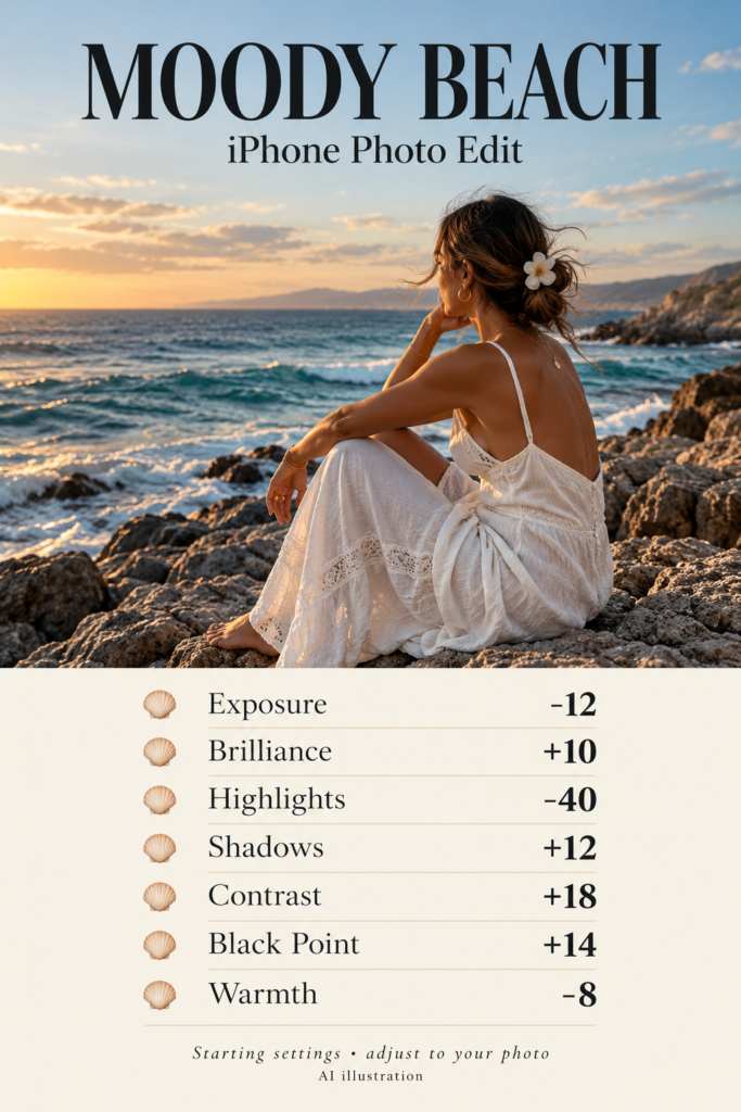 Moody Beach: Create a cooler, moodier beach photo